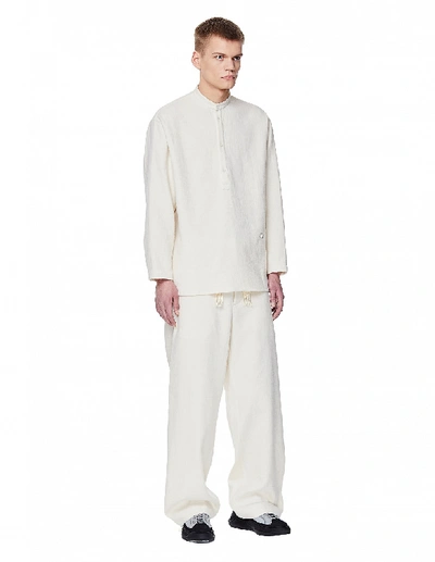 Jil Sander Textured Ecru Cotton Pyjamas In Beige