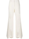 Off-white Flared Curved Cuff Trousers In Neutrals