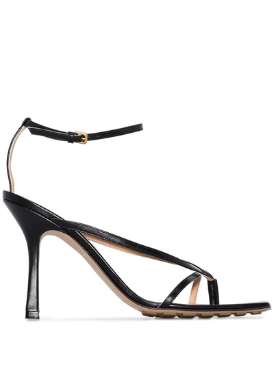 Bottega Veneta Multi Strap Stretch High-heel Sandals In Black