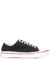 Marni Panelled Painted-logo Sneakers In Black