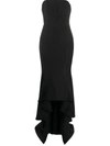 Alexandre Vauthier Strapless Stretch-crepe Gown In Black