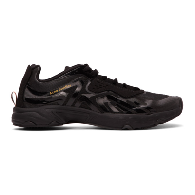 Acne Studios Black Trail Sneakers In Black,black,black