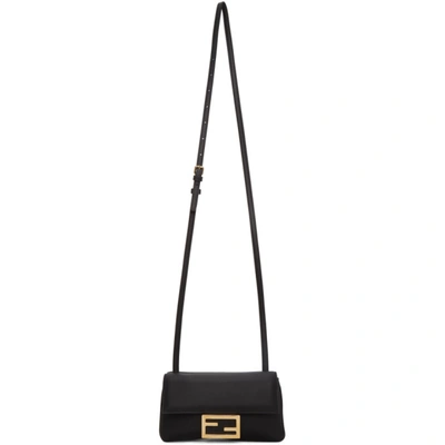 Fendi Black Mini Baguette Wallet Bag In F0kur Black