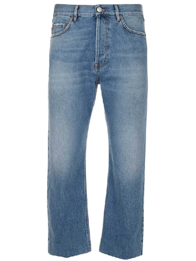 Balenciaga Blue Cropped Straight-leg Jeans In Denim