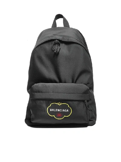 Balenciaga Explorer Logo Nylon Backpack In Black