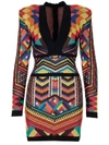 BALMAIN BALMAIN GEOMETRIC MOTIF KNITTED DRESS