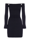 BALMAIN BALMAIN OFF THE SHOULDER KNITTED DRESS