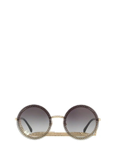 Pre-owned Chanel Round Frame Chain Sunglasses In Multi