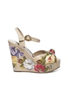 DOLCE & GABBANA DOLCE & GABBANA ALL OVER FLORAL PRINT WEDGES