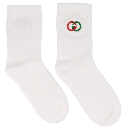 Gucci Gg Logo Socks In White