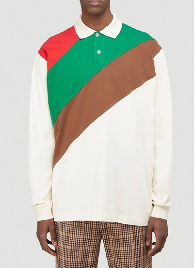 Gucci Off-white And Multicolor Oversize Striped Polo In 8010 Bonech