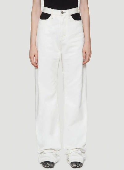 Maison Margiela Cut Out Detail Jeans In White