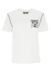 Moschino Teddy-label Embroidered T-shirt In White