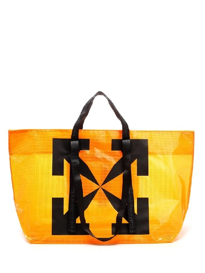 Off-white Arrows Print Commercial Tote In Yellow & Orange