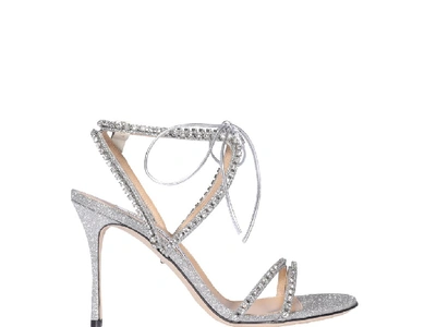 Sergio Rossi Embellished Strap Sandals In Silver