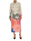 VALENTINO VALENTINO FLORAL BELTED PLEATED TRENCH COAT