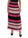 VALENTINO VALENTINO STRIPED PLEATED SKIRT