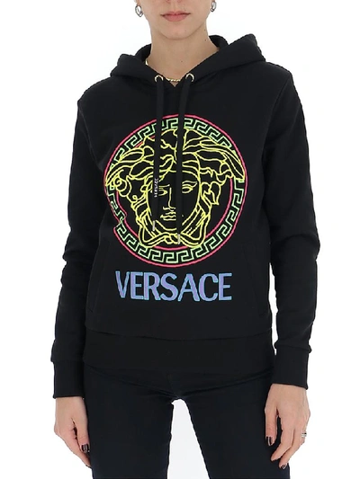 Versace Medusa Logo Sweatshirt In Nero