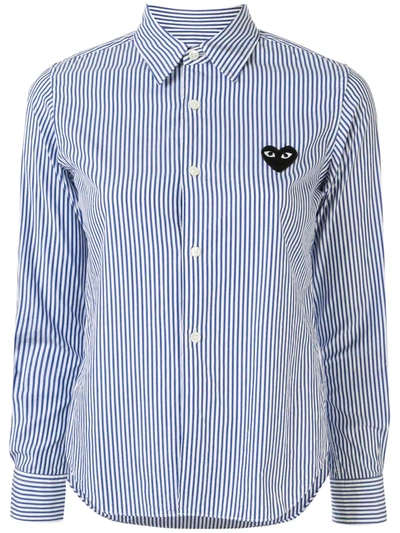 COMME DES GARÇONS PLAY STRIPED-PRINT BRANDED SHIRT