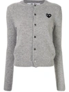 COMME DES GARÇONS PLAY LOGO EMBROIDERED BUTTONED CARDIGAN