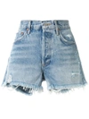 Agolde Stella High-rise Organic-denim Shorts In Blue