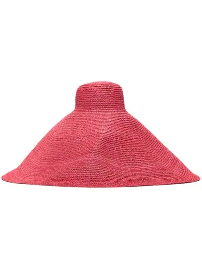 Jacquemus Pink Le Grand Chapeau Raffia Hat