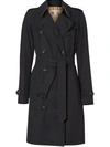 Burberry The Kensington Heritage Trench Coat In Black