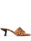 BY FAR LILY LEOPARD-PRINT SUEDE SANDALS