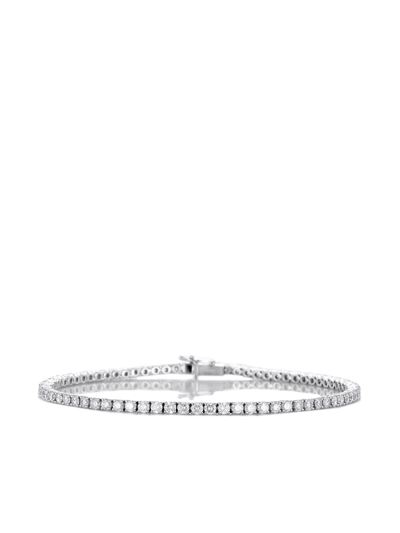 De Beers 18kt White Gold Diamond Line Bracelet In Metallic