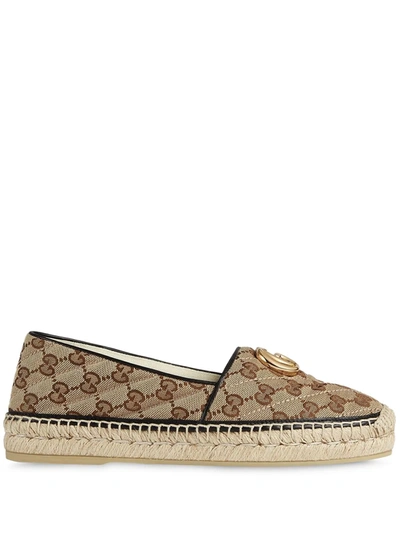 Gucci Pilar Gg Monogram Espadrilles In Beige