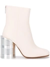 Mm6 Maison Margiela Tin Can Heel Ankle Boot In Neutrals