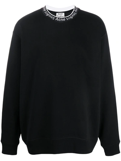 Acne Studios Black Jacquard Logo Sweatshirt