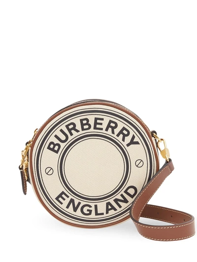 Burberry Women Logo Graphic Canvas And Leather Louise Bag In Beige