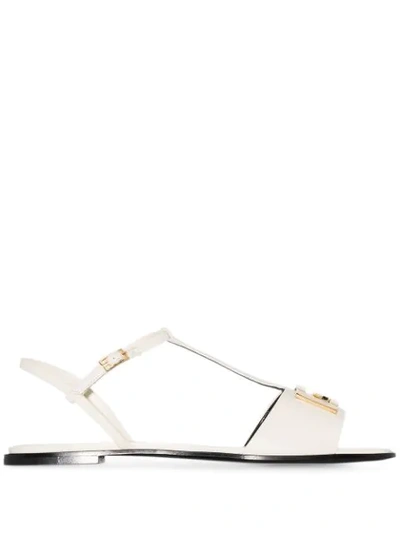 Givenchy Neutrals Cream Mystic T-bar Leather Sandals