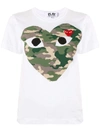 Comme Des Garçons Play Logo-print Crew Neck T-shirt In White