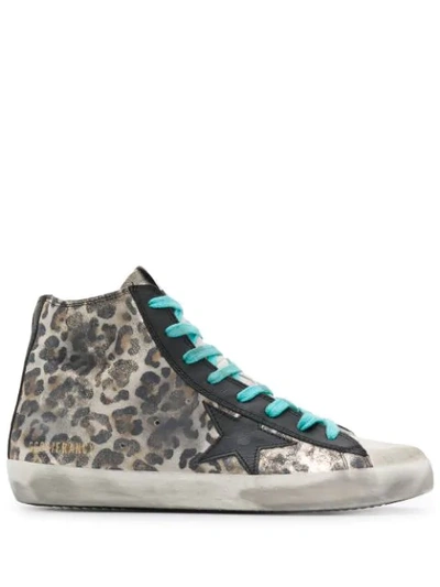 Golden Goose Francy Distressed High-top Trainers In Neutrals