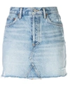 AGOLDE FRAYED DENIM SKIRT