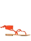 P.A.R.O.S.H LACE-UP THONG SANDALS