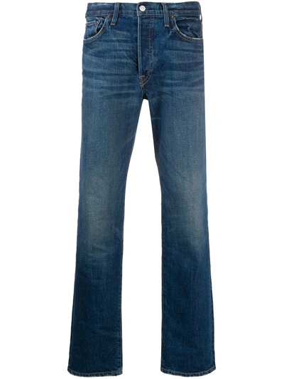 Re/done Faded Slim Jeans In Blue