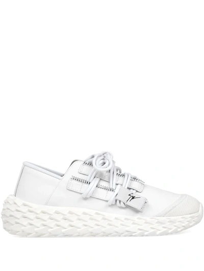 Giuseppe Zanotti Urchin Spiked Sole Sneakers In White