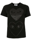 Comme Des Garçons Play Logo Print T-shirt In Black