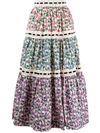 MARC JACOBS FLORAL PRINT A-LINE SKIRT