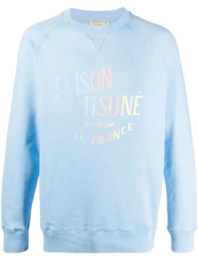 Maison Kitsuné Raglan-sleeves Logo Sweatshirt In Blue