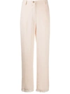 Nanushka Faux-leather Straight Leg Trousers In Creme