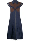Moncler 2  Genius 1952 Cape Detail Midi Dress In Blue