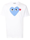 Comme Des Garçons Play Heart Print Crewneck T-shirt In Blue