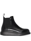 Alexander Mcqueen Leather Chelsea Boots In Black