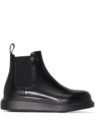 Alexander Mcqueen Leather Chelsea Boots In Black