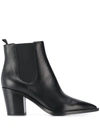 Gianvito Rossi 75mm Elasticated Pointed Toe Boots In Black