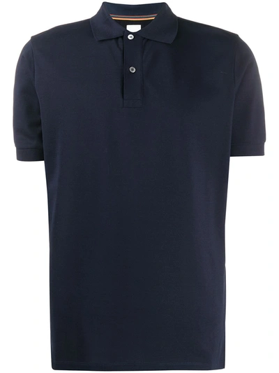 Paul Smith Stripe Detailed Polo Shirt In Blue